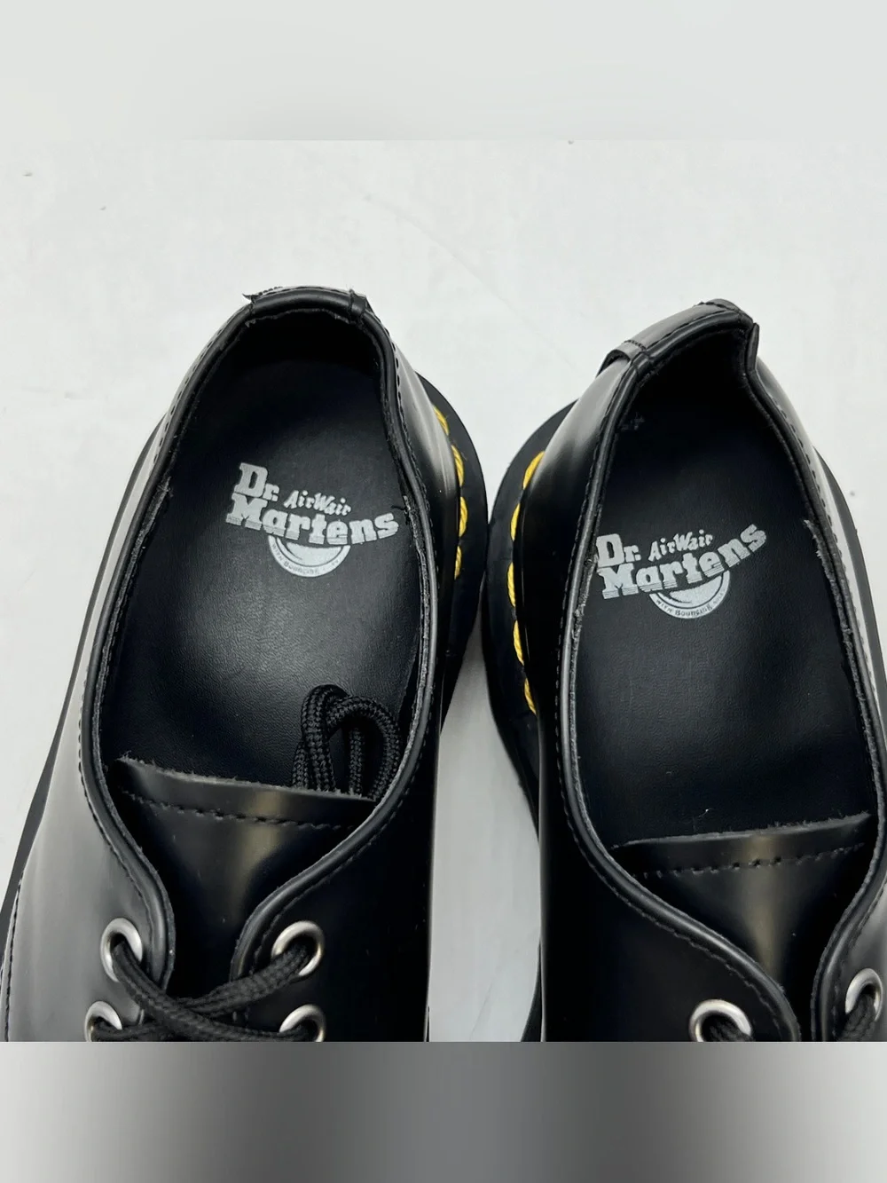Dr. Martens 1461 Quad Platform Oxford Shoes Black Smooth Leather Women's US 6
